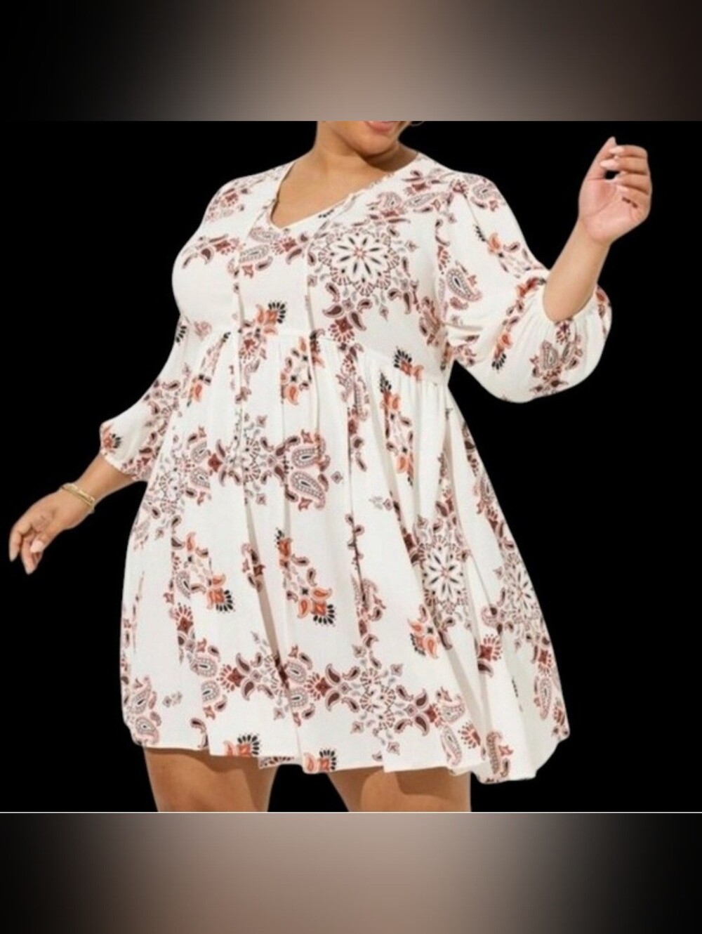 Torrid size 4 boho dress paisley boho western gauzey mini dress 4x cottagecore